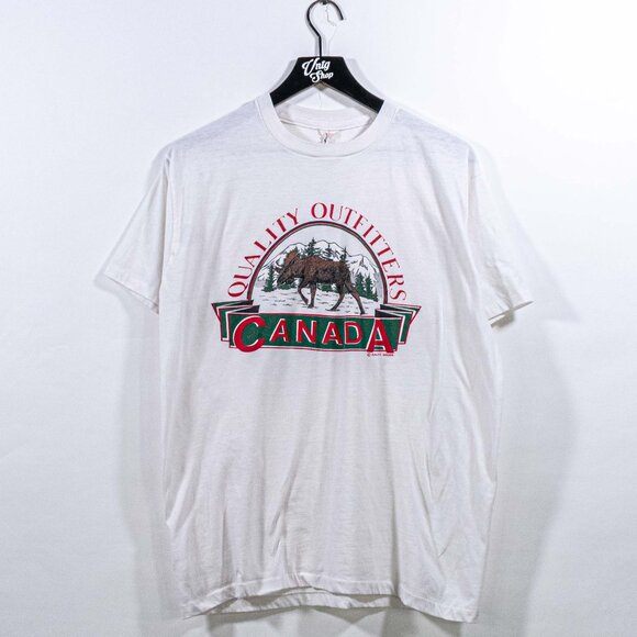 Canada Quality Outfitters Moose T-Shirt Large VTG 90s Nature Classic - Picture 1 of 8